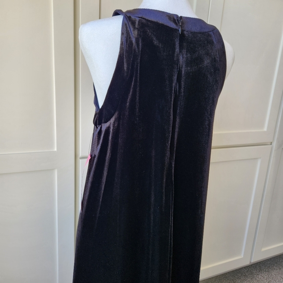 Betsey Johnson Whimsigoth Black Velvet Trapeze Swing Dress Sexy Party New Size 8 - Picture 6 of 16